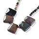 Round & Trapezoid Natural Gemstone Beaded Necklaces(NJEW-F103-13A)-2