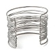 bracelets manchette ouverts en acier inoxydable anti-ternissement 304 pour femmes(STAS-002-01)-3