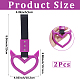 2Pcs ABS Plastic Devil Heart Rear Bumper Warning Handle Ring(HJEW-SP0001-51C)-2