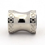Tarnish Resistant Stainless Steel Beads, Large Hole Column Beads, Stainless Steel Color, 12x10mm, Hole: 6mm(STAS-M003-09S)