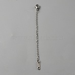 304 Staimless Steel Cable Chain Extender, End Chains with Lobster Claw Clasps and Chain Tabs, Stainless Steel Color, 100x2mm(STAS-WH0001-14B-P)