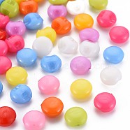 1-Hole Resin Buttons, Round, Mixed Color, 10x6mm, Hole: 1.6mm(BUTT-N018-024B)