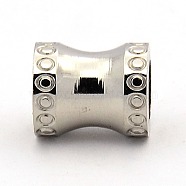 Stainless Steel Beads, Large Hole Column Beads, Stainless Steel Color, 12x10mm, Hole: 6mm(STAS-M003-09S)