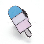Alloy Safety Brooches, Enamel Pin, with Enamel and Iron Badge Lapel Pin Back Butterfly Clutches, Ice Cream, Gunmetal, Colorful, 22.5x10mm, Pin: 1mm(JEWB-TAC0001-13)