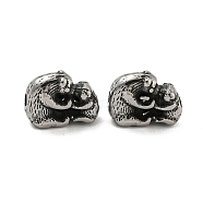 Animal 304 Stainless Steel Beads, Antique Silver, Bear, 12x9x5.5mm, Hole: 1.8mm(STAS-E214-11AS-03)