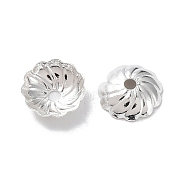 Brass Bead Caps, Cadmium Free & Lead Free, Flower, 925 Sterling Silver Plated, 7x7x2mm, Hole: 1.2mm(X-KK-R149-16S)