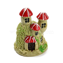 Resin Miniature Mini Mushroom House, Home Micro Landscape Decorations, for Fairy Garden Dollhouse Accessories Pretending Prop Decorations, Light Goldenrod Yellow, 25x34mm(MIMO-PW0001-201C)