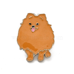 Dog Enamel Pin with Brass Butterfly Clutches, Alloy Badge for Backpack Clothing, Pomeranian Pattern, 25x19.5x10mm, Pin: 1.1mm(JEWB-A006-01I)