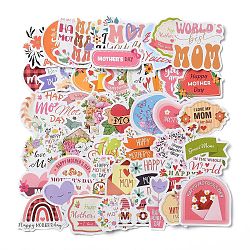 Mother's Day Self-Adhesive Paper Gift Tag Stickers, for Party, Decorative Presents, Word, 31~53x21~51x0.5mm, 50pcs/bag(AJEW-Z019-01B)