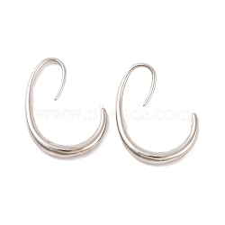 Brass Ear Wire, for Women, Lead Free & Cadmium Free, Platinum, 29.5x22x3.5mm(EJEW-U015-24P-01)