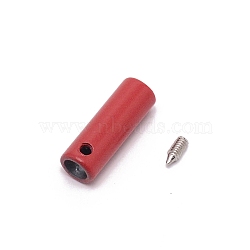 Zinc Alloy Coed Ends, with Screw, Round Tube, FireBrick, 20x7mm, Hole: 1.8mm, Inner Diameter: 4.7mm(PALLOY-WH0085-87C)