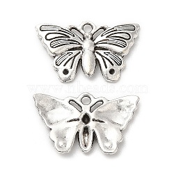Tibetan Style Alloy Pendant Rhinestone Settings, Butterfly, Antique Silver, Fit for 1mm Rhinestone, 13.5x21.5x2.2mm, Hole: 1.5mm(PALLOY-I220-14AS)