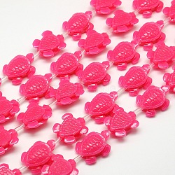 Synthetic Coral Beads Strands, Dyed, Tortoise, Deep Pink, 20x16x8mm, Hole: 1mm, about 20pcs/strand, 14 inch(CORA-L020-D-10)