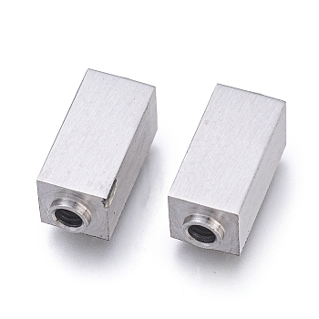 304 Stainless Steel Beads, Cuboid, Stainless Steel Color, 13x6x6mm, Hole: 2mm