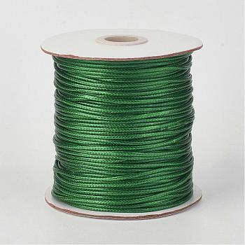 Eco-Friendly Korean Waxed Polyester Cord, Dark Green, 3mm, about 41.01~41.56 Yards(37.5~38m)/Roll