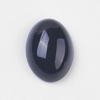 Natural Black Agate Cabochons, Oval, 8x6x3mm