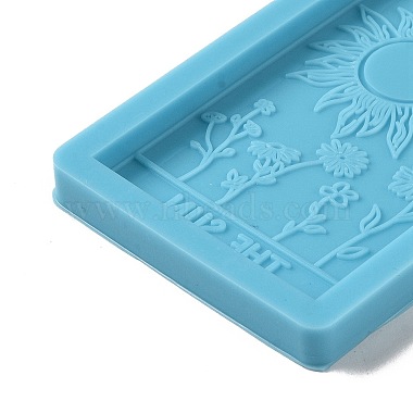 Carte de tarot rectangle bricolage avec des moules en silicone pendentif motif soleil et fleur(DIY-G083-04)-4