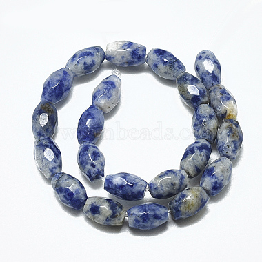 Natural Blue Spot Jasper Beads Strands(G-S357-A06)-2