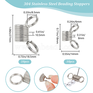 beebeecraft 20Stk. 2 Style 304 Perlenstopfen aus Edelstahl(STAS-BBC0004-59)-2