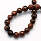 Acajou naturel perles rondes obsidienne brins(G-S163-6mm)-2