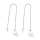 Cadena larga con aretes colgantes de perla de plástico(EJEW-A067-11P)-1