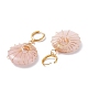 Boucles d'oreilles pendantes en quartz rose naturel beignet(EJEW-JE04749)-3