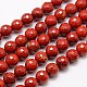rouge naturel perles de jaspe brins(X-G-G542-12mm-15)-1