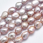 Natural Cultured Freshwater Pearl Beads Strands, Oval, Thistle, 10~14x7~9mm, Hole: 0.8mm, about 37~38pcs/strand, 13.7 inch~14.1 inch(X-PEAR-K003-19B)