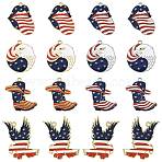 16Pcs 8 Styles Independence Day Alloy Enamel Pendants, United States Flag Charms, Mixed Shapes, Platinum & Golden, 29.7~38.5x21.6~30x2mm, Hole: 1.8~2.5mm, 2pcs/style(ENAM-FS0003-94)