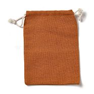 Rectangle Cloth Packing Pouches, Drawstring Bags, Chocolate, 16x12.85x0.45cm(ABAG-A008-01C-04)