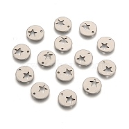 304 Stainless Steel Charms, Flat Round with Star, Stainless Steel Color, 12x1mm, Hole: 1.5mm
(X-STAS-R063-03)