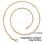 Ion Plating(IP) 1.5mm Unisex 304 Stainless Steel Snake Chains Necklaces(ZV2766-8)