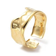 304 Stainless Steel Open Cuff Rings, Twist Wave, Real 18K Gold Plated, US Size 8(18.1mm)(RJEW-L109-017G)