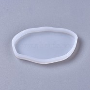 Silicone Molds, Resin Casting Molds, For UV Resin, Epoxy Resin Jewelry Making, Oval, White, 97x55x10mm(DIY-F041-15B)