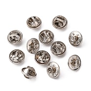 Iron Lapel Pin Backs, Tie Tack Pin, Brooch Findings, Platinum, Tray: 4.5mm, 12mm, Pin: 1mm(X-IFIN-R214-02P)