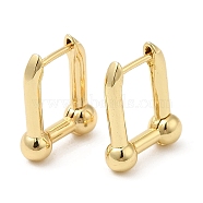 Rack Plating Brass Rectangle Hoop Earrings, Lead Free & Cadmium Free, Real 18K Gold Plated, 16x13x4mm(EJEW-D064-01G)