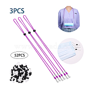 3PCS Adjustable Length Lanyard Strap, Ear Holder Rope, with ABS Hook and 50PCS Adjustable Non Slip Stopper, Purple, 13.97 inch(35.5cm)(JX050D)