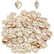 304 Stainless Steel Charms, Puffed Heart, Golden, 10x8x0.8mm, Hole: 1mm, 150pcs/box(STAS-HY0001-13)