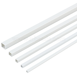 30Pcs 5 Style ABS Plastic Square Hollow Tubes, DIY Handmade Sand Table Material Model Building, White, 300x3~8x3~8mm, Hole: 2~7x2~7mm, 6pcs/style(AJEW-OC0003-08A)