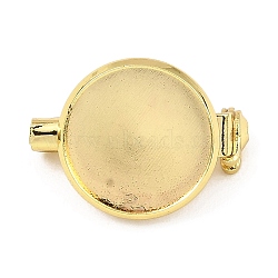 Rack Plating Brass Brooch Base Settings with Steel Back Bar Pins, Flat Round, Long-Lasting Plated, Golden, Tray: 14mm, 16x21x8mm, pin: 0.7mm.(KK-Z030-02G)