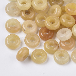 Natural Topaz Jade European Beads, Large Hole Beads, Rondelle, 10x4.5mm, Hole: 4mm(G-Q503-15)