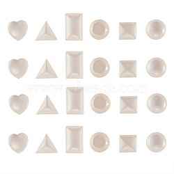 Opaque Resin Cabochons, DIY for Earring Findings Accessories, Mixed Shapes, White, 30pcs/Box(RESI-CJ0001-122)