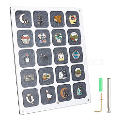 Acrylic with Felt Commemorative Coin Display Tray, Desktop Coin Organizer Holder, Rectangle, White, 300x240x9mm(AJEW-WH0471-110B)