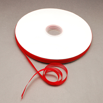Nylon Organza Ribbon, Christmas Ribbon, Red, 3/8 inch(9~10mm), 200yards/roll(182.88m/roll)