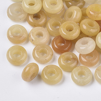 Natural Topaz Jade European Beads, Large Hole Beads, Rondelle, 10x4.5mm, Hole: 4mm