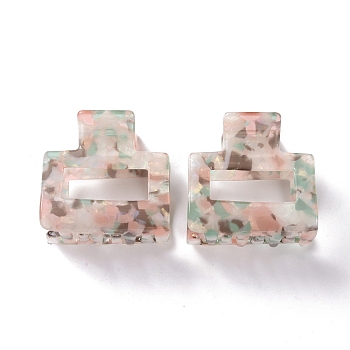 Rectangular Acrylic Large Claw Hair Clips for Thick Hair, Water Ripple Effect, Lavender Blush, 50mm
