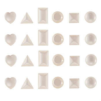 Opaque Resin Cabochons, DIY for Earring Findings Accessories, Mixed Shapes, White, 30pcs/Box