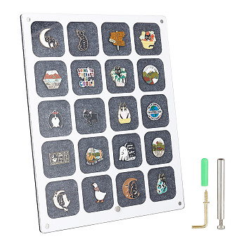 Acrylic with Felt Commemorative Coin Display Tray, Desktop Coin Organizer Holder, Rectangle, White, 300x240x9mm