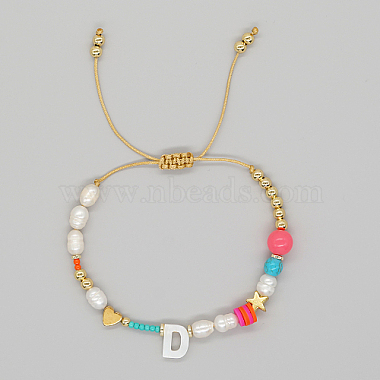 Colorful Letter D Pearl Bracelets