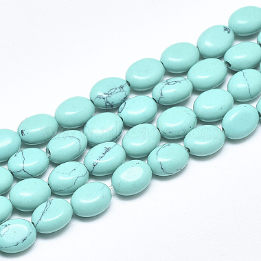8mm Oval Synthetic Turquoise Beads